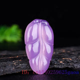 Jade Leaf Pendant Green Charm Jewelry Chalcedony Women Necklace