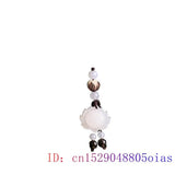 Jade Lotus Keychain Chalcedony Agate Key Holder