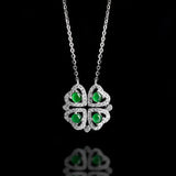 Jade Love Heart Pendant Necklace Charm 18K Plated Chain Dainty Gemstone