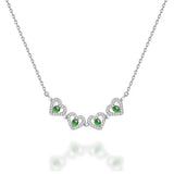 Jade Love Heart Pendant Necklace Charm 18K Plated Chain Dainty Gemstone