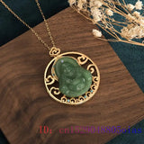 Jade Maitreya Pendant 925 Silver Charm Women Crystal Chalcedony Necklace