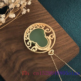 Jade Maitreya Pendant 925 Silver Charm Women Crystal Chalcedony Necklace