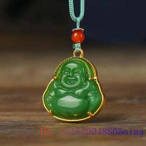 Chinese Buddha Necklace Silver Crystal Charm Jewelry