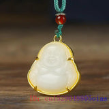 Chinese Buddha Necklace Silver Crystal Charm Jewelry