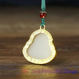 Jade Maitreya Pendant Zircon Crystal Buddha Silver Necklace