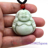 Natural Green Jade Maitreya Pendant Necklace for Men
