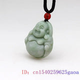 Natural Green Jade Maitreya Pendant Necklace for Men