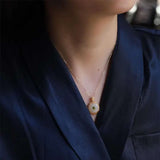 Sterling Silver Gilded Jade Necklace with Safety Buckle Pendant