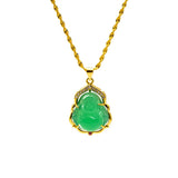 Women's Buddha Pendant Necklace 24K Gold Plated Vintage Collar Jewelry