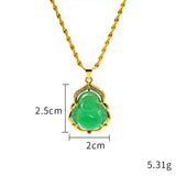 Women's Buddha Pendant Necklace 24K Gold Plated Vintage Collar Jewelry