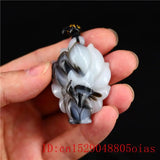Jade Nine-tailed Fox Pendant Chinese Charm Necklace Amulet