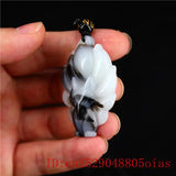 Jade Nine-tailed Fox Pendant Chinese Charm Necklace Amulet