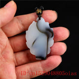 Jade Nine-tailed Fox Pendant Chinese Charm Necklace Amulet