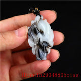 Jade Nine-tailed Fox Pendant Chinese Charm Necklace Amulet