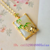 Jade Panda Necklace Pendant Choker 925 Silver Gift