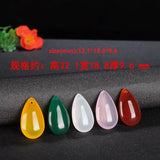 Agate Water-drop Pendant Necklace For Luck Love Money Happy