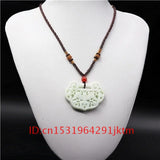 Jade Pendant Bat Necklace Jewelry Amulet Carved Double-sided for Charm