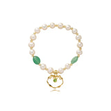 Jade Pendant Stone Bracelet with Pearl