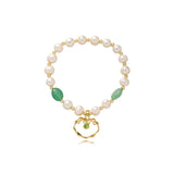 Jade Pendant Stone Bracelet with Pearl