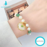 Jade Pendant Stone Bracelet with Pearl