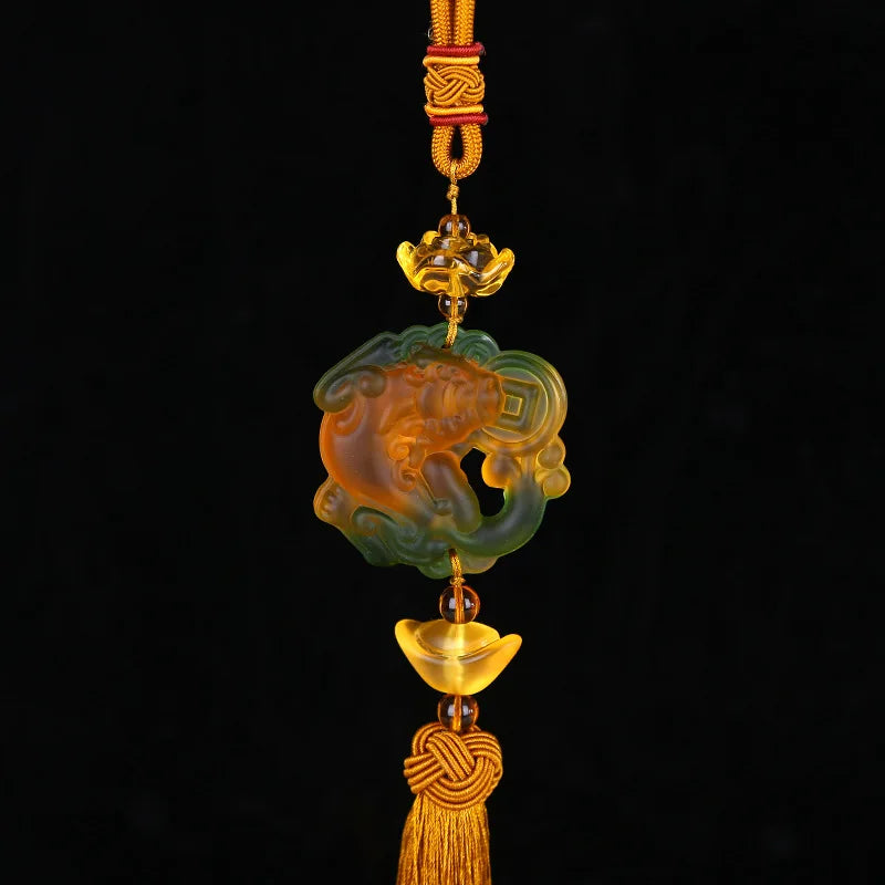 Jade Pendant Charms Car Accessories Guan Yin Buddha Kwan Yin Statue