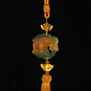 Jade Pendant Charms Keychain Fengshui Beast Bring Luck Safe