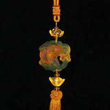 Jade Pendant Charms Keychain Fengshui Beast Bring Luck Safe