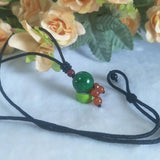 Green Beads Pendant Necklace Jewelry Lucky Auspicious Amulet Beads Pendant
