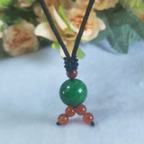 Green Beads Pendant Necklace Jewelry Lucky Auspicious Amulet Beads Pendant