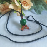 Green Beads Pendant Necklace Jewelry Lucky Auspicious Amulet Beads Pendant