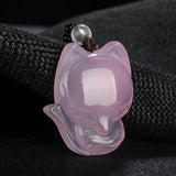 Natural Agate Chalcedony Fox Jade Pendant