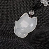 Natural Agate Chalcedony Fox Jade Pendant