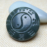 Natural Hetian Qingyu Taiji Eight Diagrams Pendant Men's Fine Jewelry