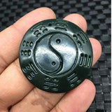 Natural Hetian Qingyu Taiji Eight Diagrams Pendant Men's Fine Jewelry