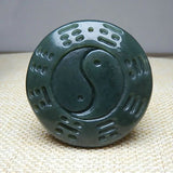 Natural Hetian Qingyu Taiji Eight Diagrams Pendant Men's Fine Jewelry