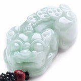 Natural Myanmar Jadeite Pixiu Jade Pendant Jewelry Lucky Amulet