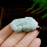 Natural Myanmar Jadeite Pixiu Jade Pendant Jewelry Lucky Amulet