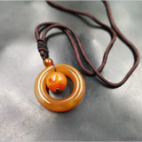 Red Agate Safety Buckle Pendant Fine Jewelry Chalcedony Necklace Pendant