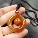 Red Agate Safety Buckle Pendant Fine Jewelry Chalcedony Necklace Pendant