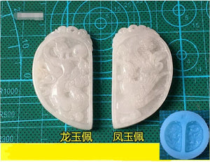 Jade Pendant Silicone Mold DIY Resin Jewelry Necklace Pendant Lanugo Mold