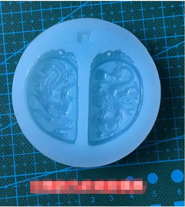 Jade Pendant Silicone Mold DIY Resin Jewelry Necklace Pendant Lanugo Mold