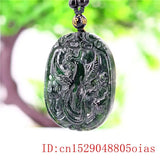 Jade Phoenix Pendant Chinese Charm Green Necklace