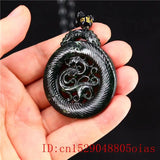 Jade Phoenix Pendant Necklace Charm Green Chinese Amulet