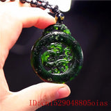 Jade Phoenix Pendant Necklace Charm Green Chinese Amulet