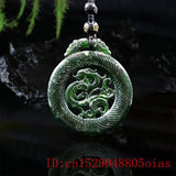 Jade Phoenix Pendant Necklace Charm Green Chinese Amulet