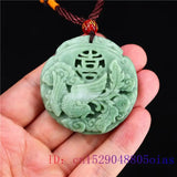 Jade Phoenix Pendant Necklace Chinese Women Charm Natural Jewelry