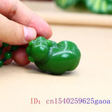 Jade Pig Pendant Chinese Carved Gemstones Necklace Vintage Jewelry Green