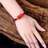 Red Cinnabar Pixiu Bracelet 925 Silver Amulet