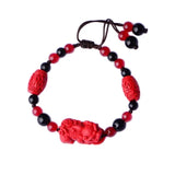 Red Cinnabar Pixiu Bracelet 925 Silver Amulet