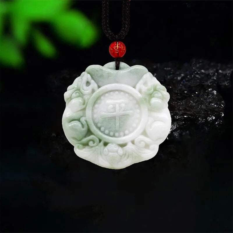 Jade Pixiu Pendant Charms Amulet Green Necklace Men